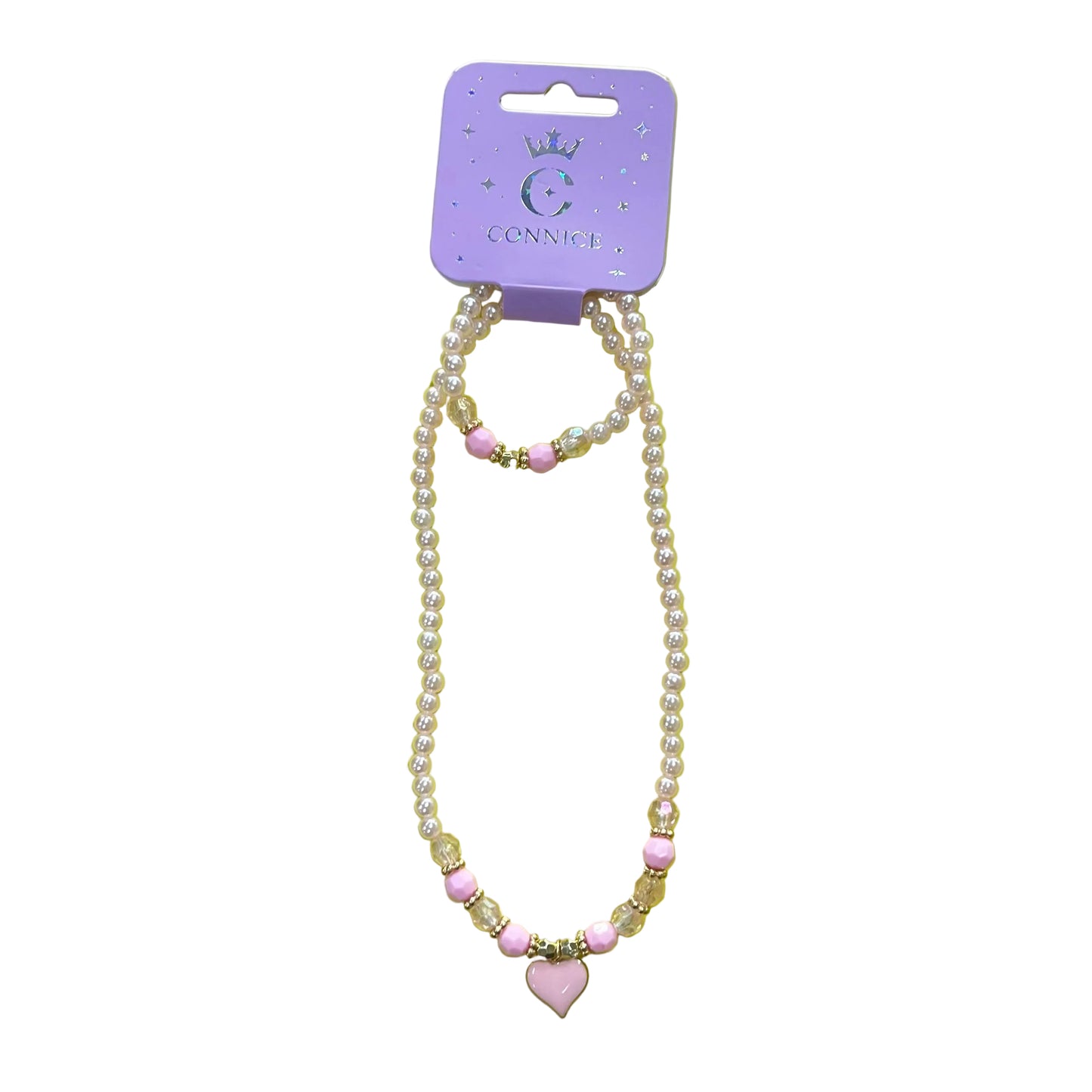 C/NICE HC10256 PINK HEART JEWELLERY SET