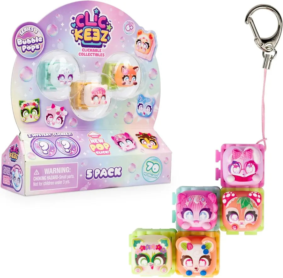 CLICKEEZ S3 BUBBLE POPS 5 PACK AST
