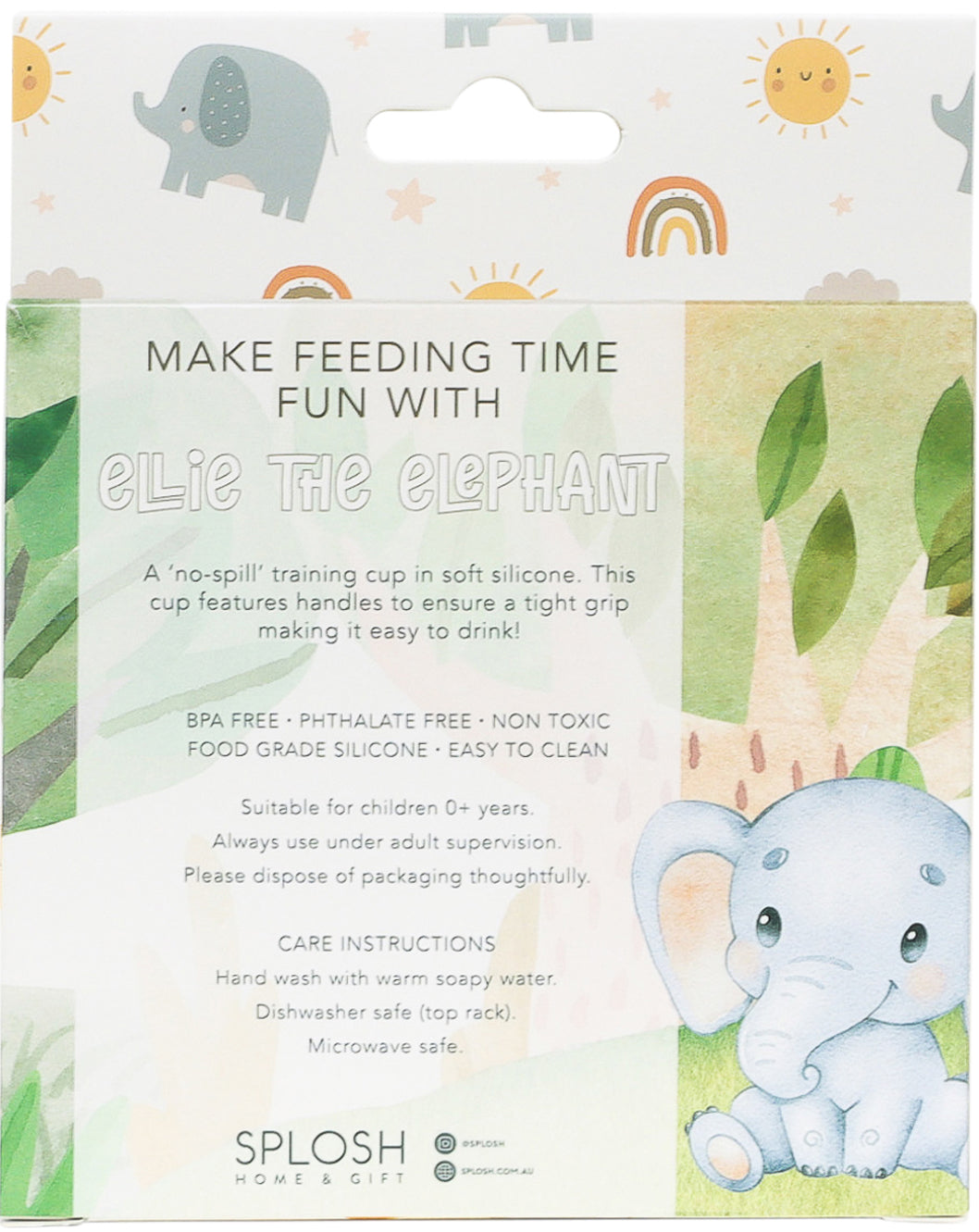 SPLOSH BABY ELEPHANT SILICONE SIPPY CUP