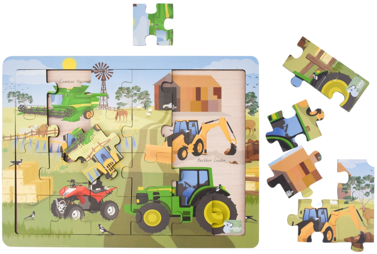 PUZZLE 24PC AUSSIE FARM VEHICLES
