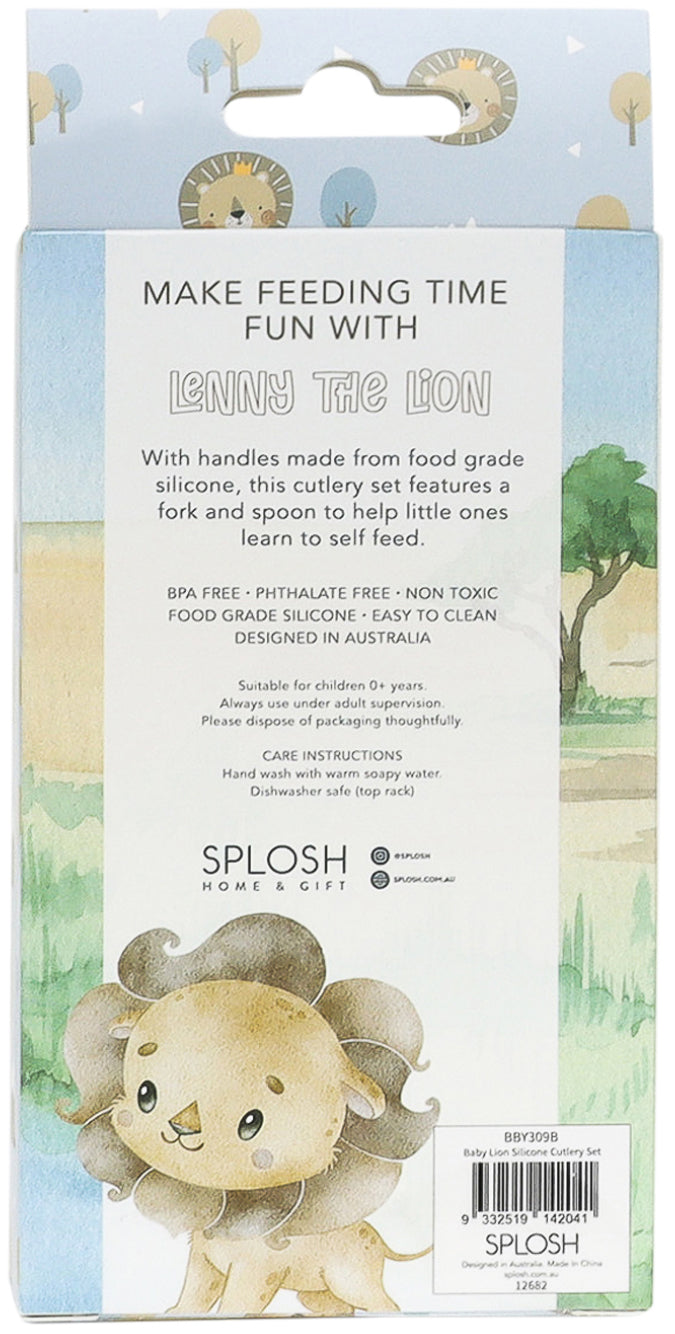 SPLOSH BABY LION SILICONE CUTLERY SET