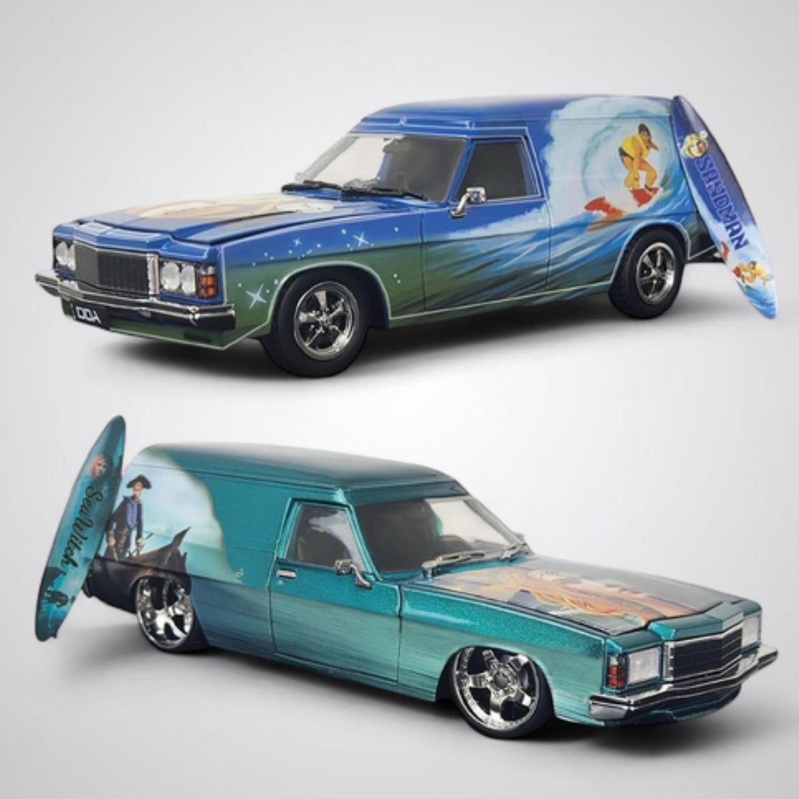 1:24 HOLDEN HJ PANEL VAN TWIN SET 50TH