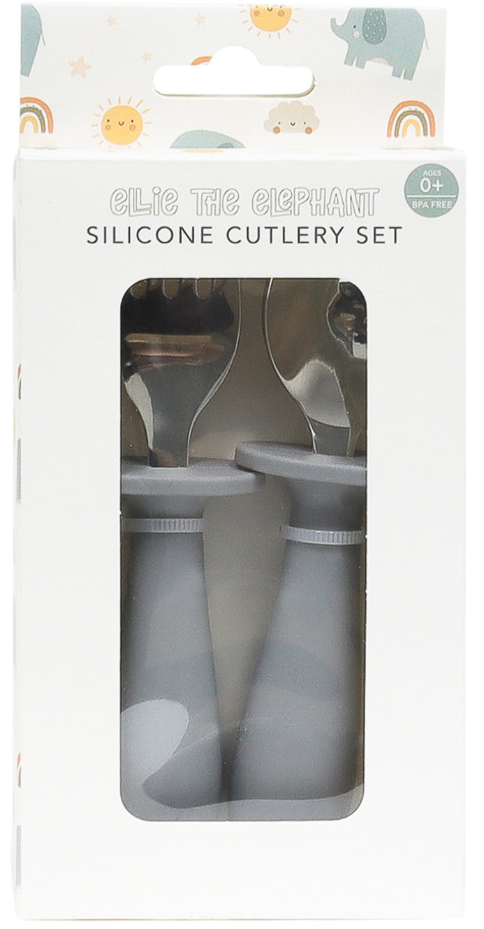 SPLOSH BABY ELEPHANT SILICONE CUTLERY SE