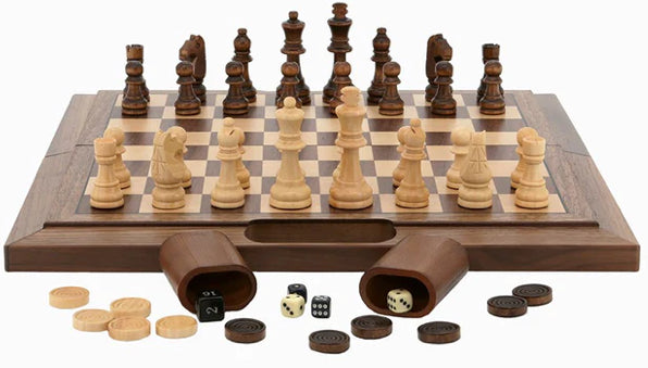 Game Walnut 3 In 1 Chess/Check/Backgam