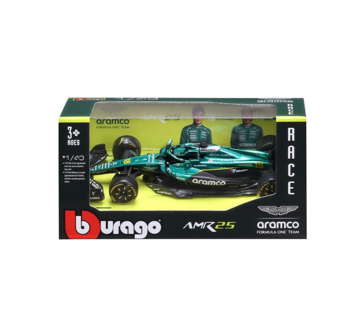 BBURAGO 1:43 D/C F1 25 ASTON MARTIN #18