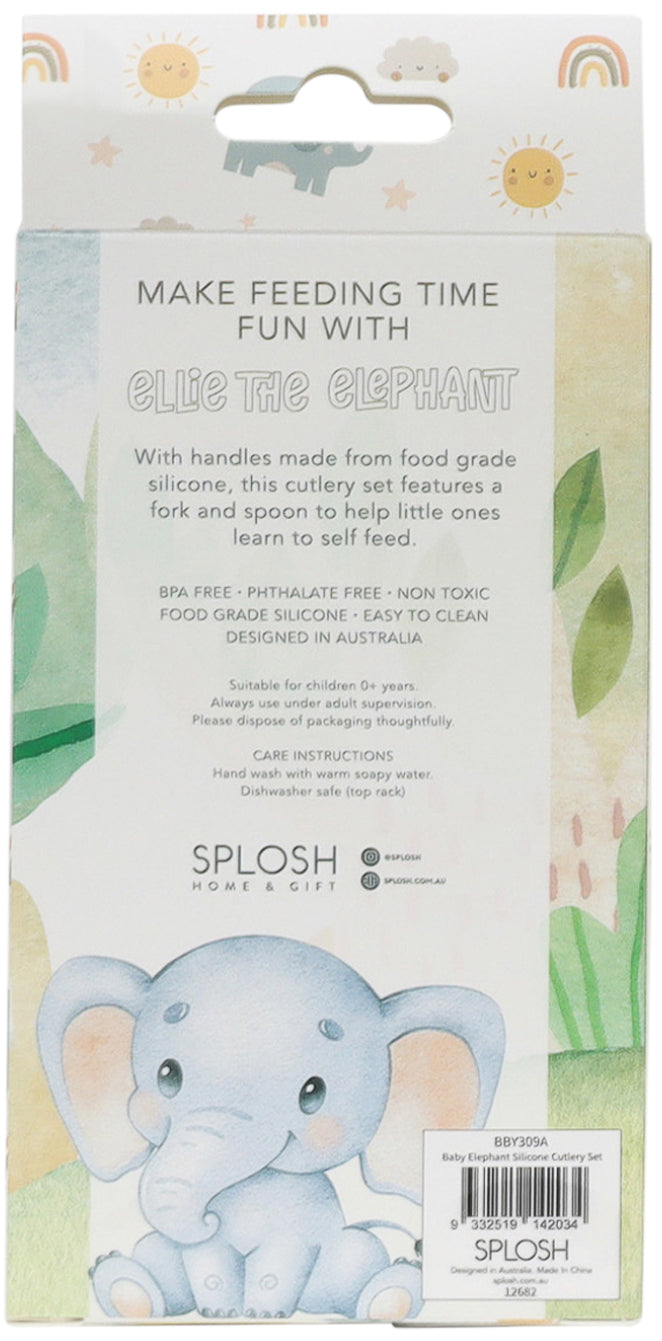 SPLOSH BABY ELEPHANT SILICONE CUTLERY SE