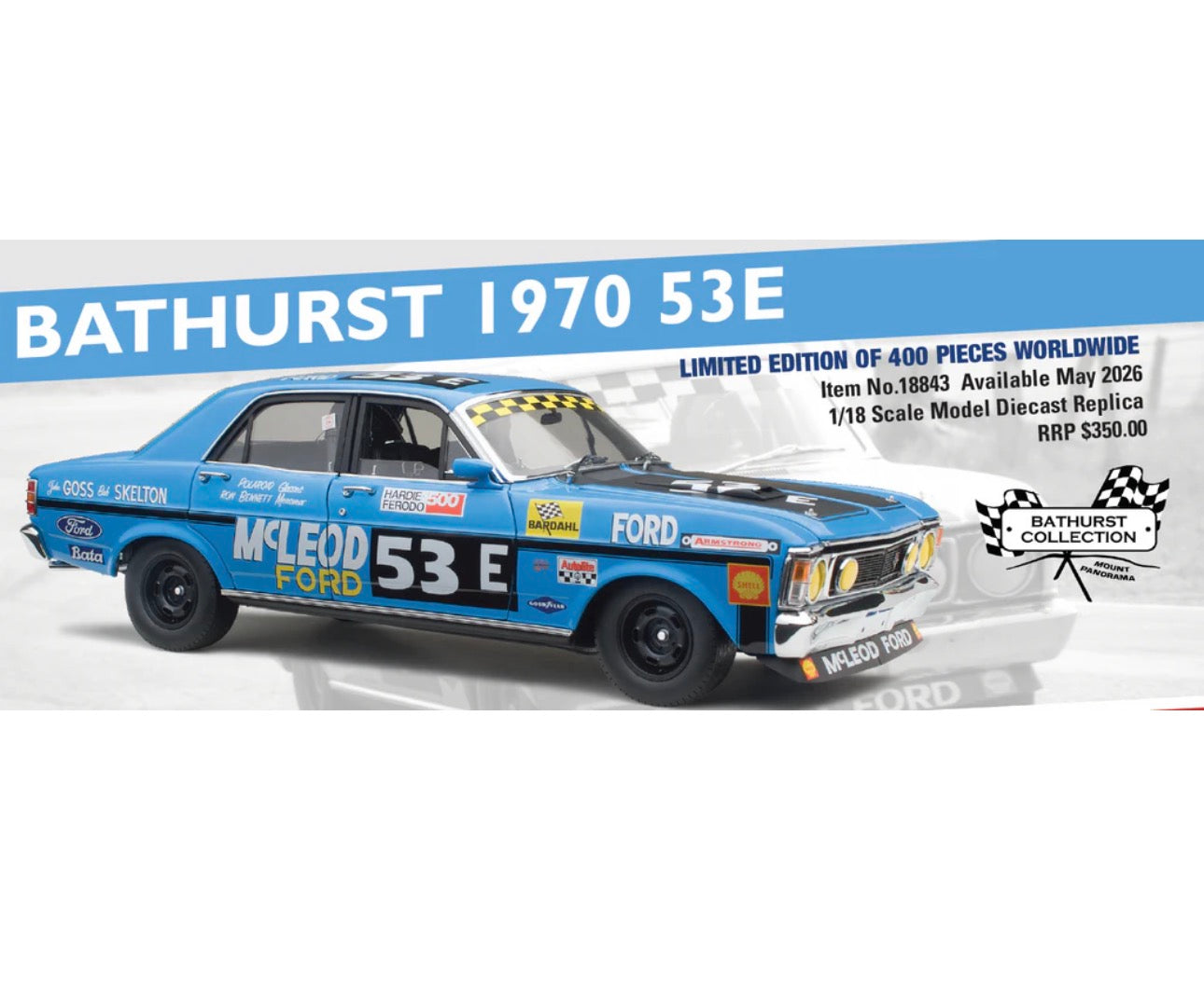 1:18 FORD XW FALCON 1970 BATHURST 53E