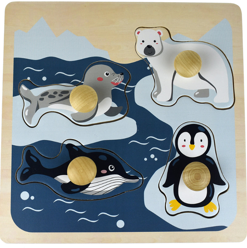 Puzzle Large Peg Polar Animal