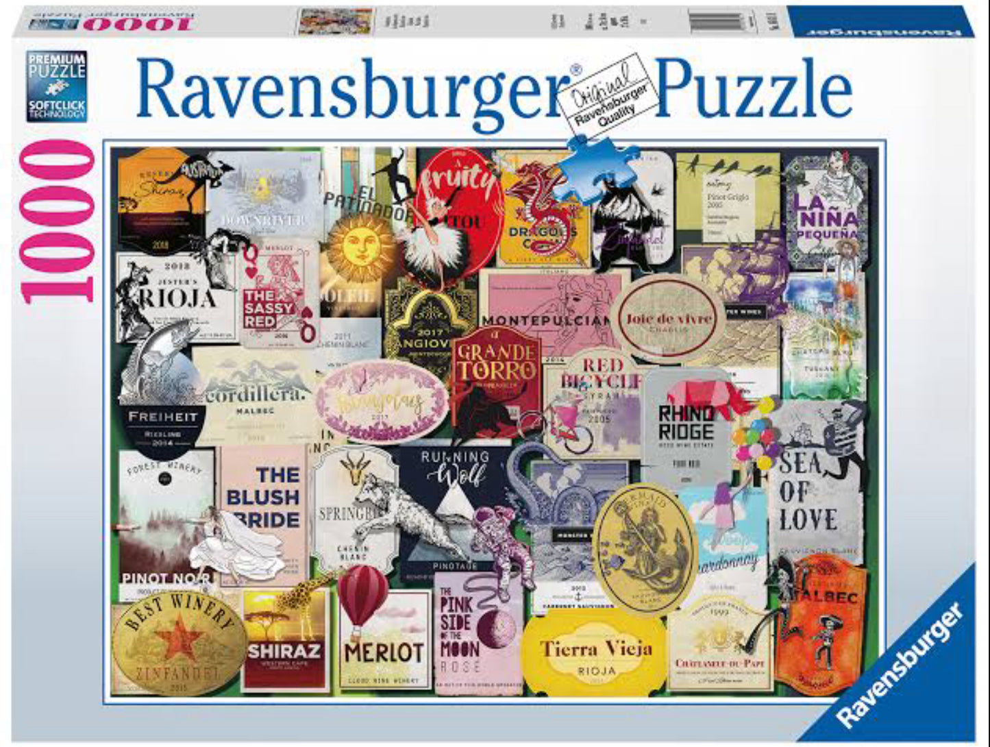 PUZZLE 1000PC WINE LABELS NEW