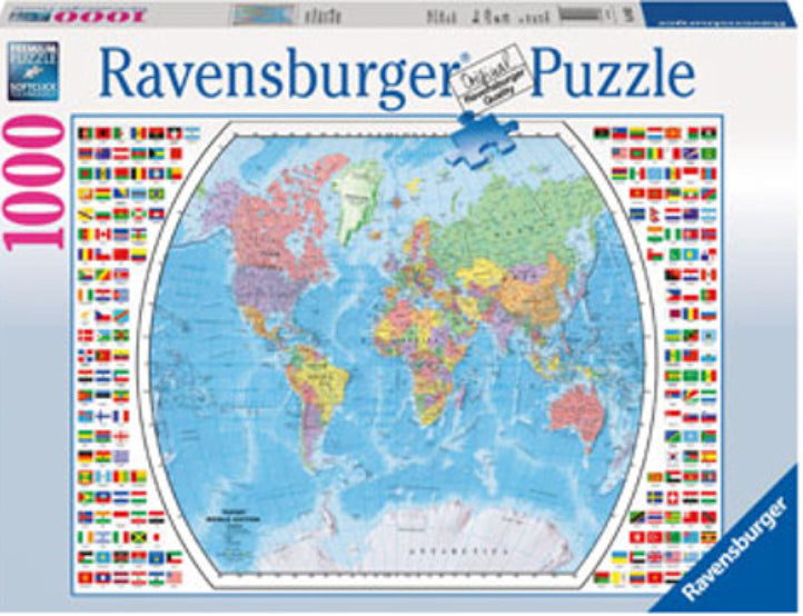 PUZZLE 1000PC POLITICAL WORLD MAP NEW