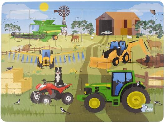 PUZZLE 24PC AUSSIE FARM VEHICLES