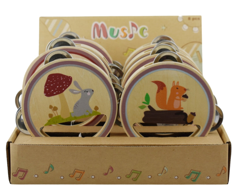 WOODEN WOODLAND TAMBOURINE