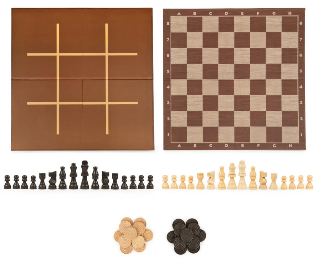 GAME CLASSIC CHESS, CHECKERS & TIC TAC T