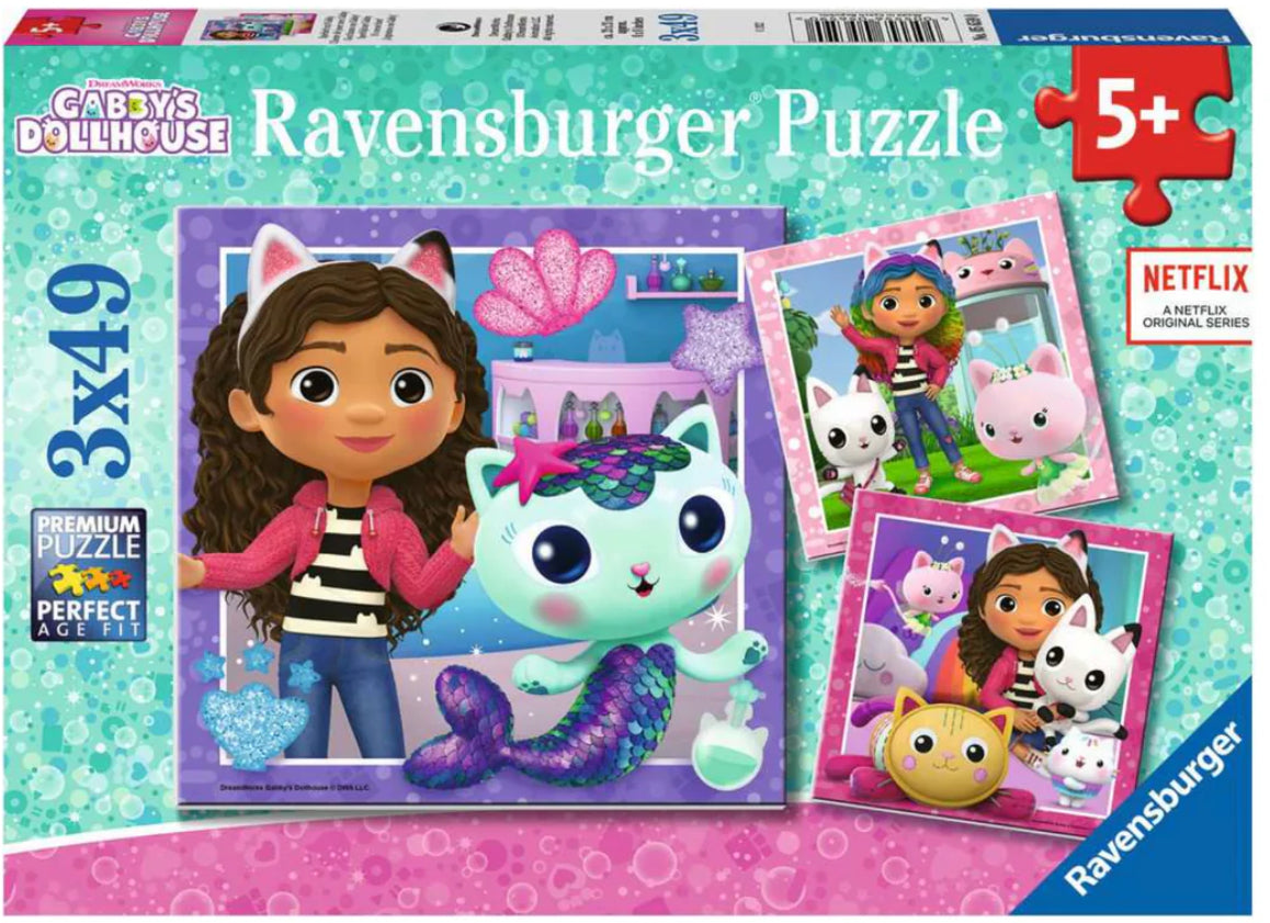 PUZZLE 3X49PC GABBY'S DOLLHOUSE