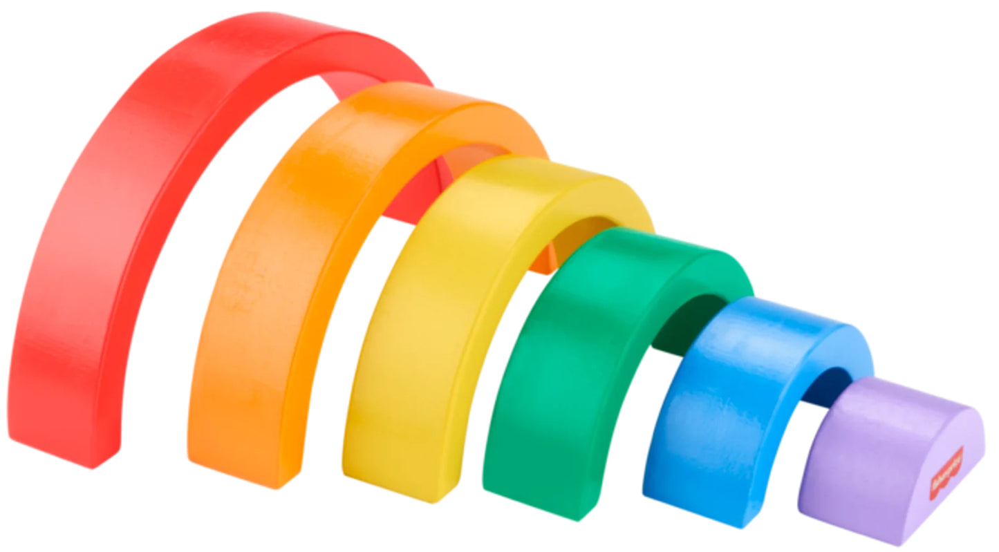 F/P WOODEN STACK RAINBOW CHECK