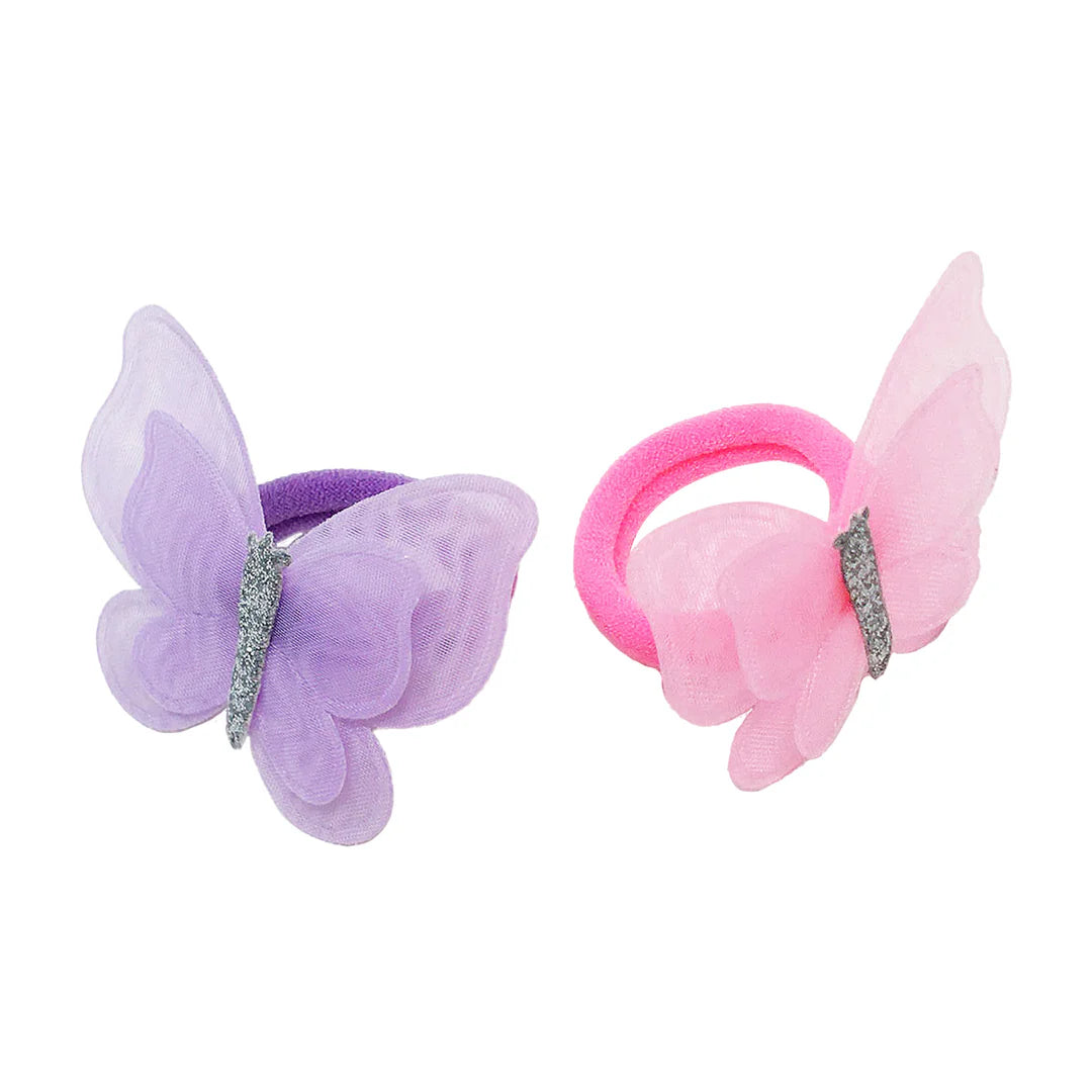 P/Pop Sbg174 Rbow Bfly Hair Elastics