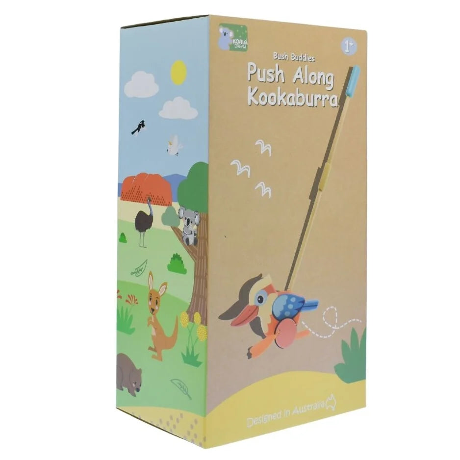 WOODEN PUSH ALONG KOOKABURRA