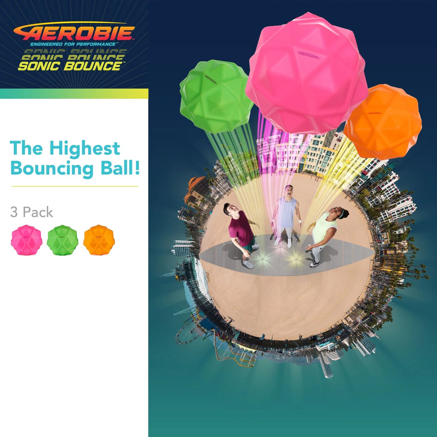 AEROBIE SONIC BOUNCE BALL 3PK
