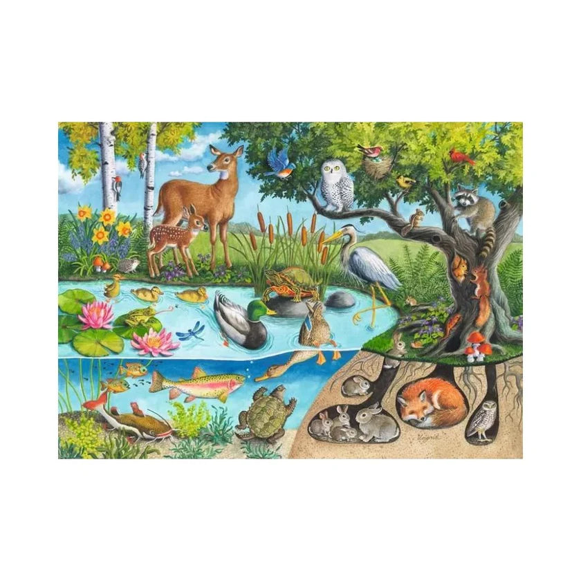 PUZZLE 60PC ANIMALS ABOVE & BELOW