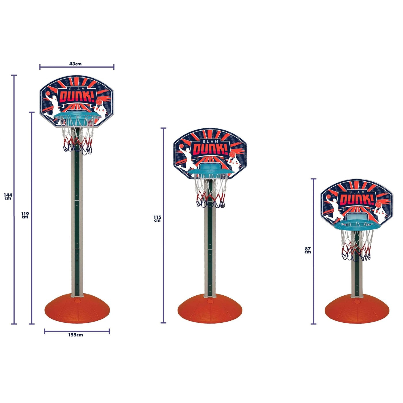 SLAM DUNK! FREE STANDING BASKETBALL RING