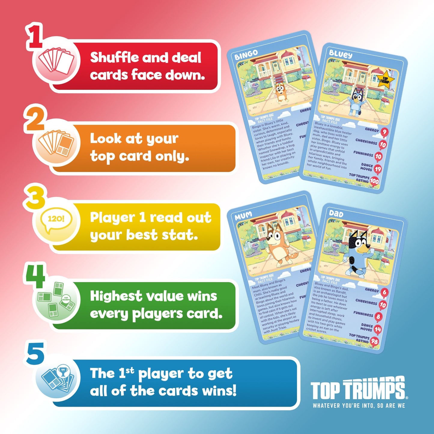 CARD GAME TOP TRUMPS BLUEY