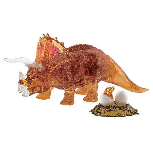 PUZZLE 3D CRYSTAL TRICERATOPS BROWN