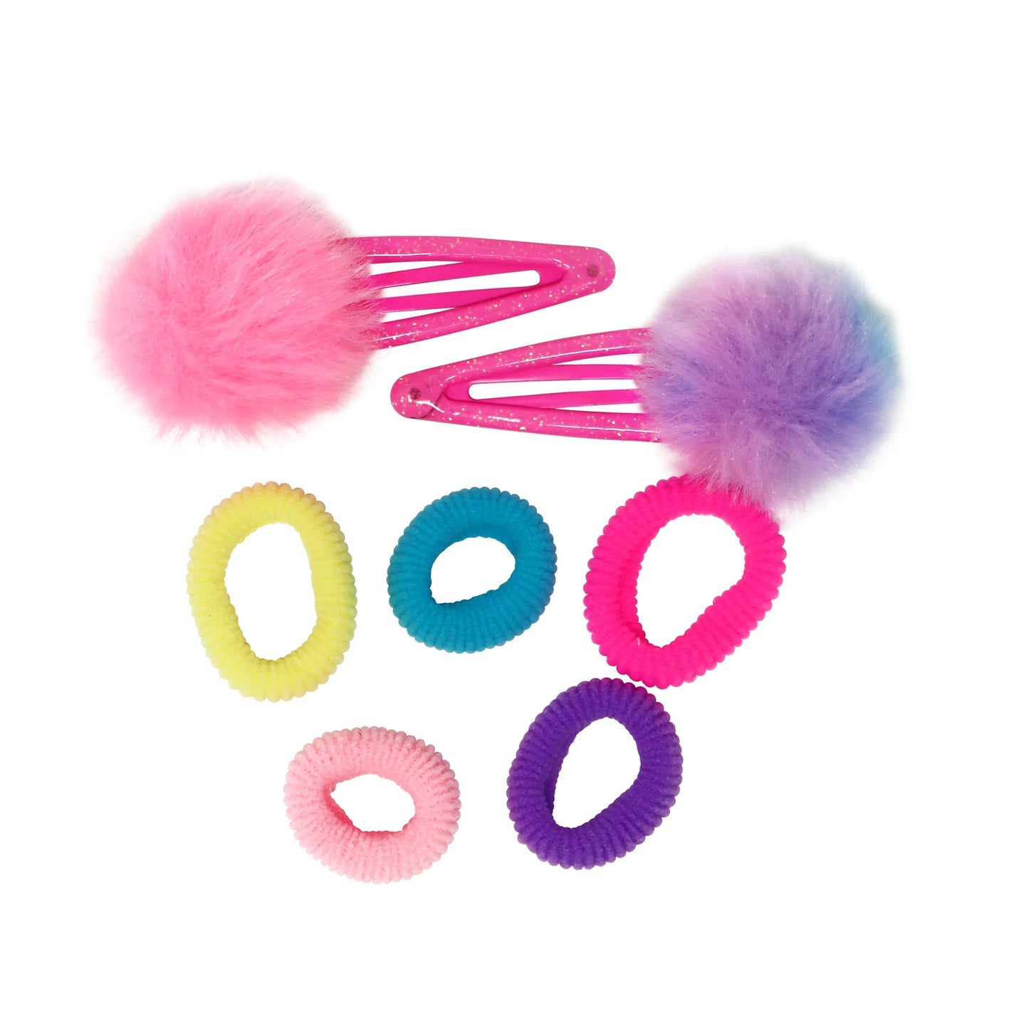 P/POP POM POM HAIR CLIP & ELASTIC