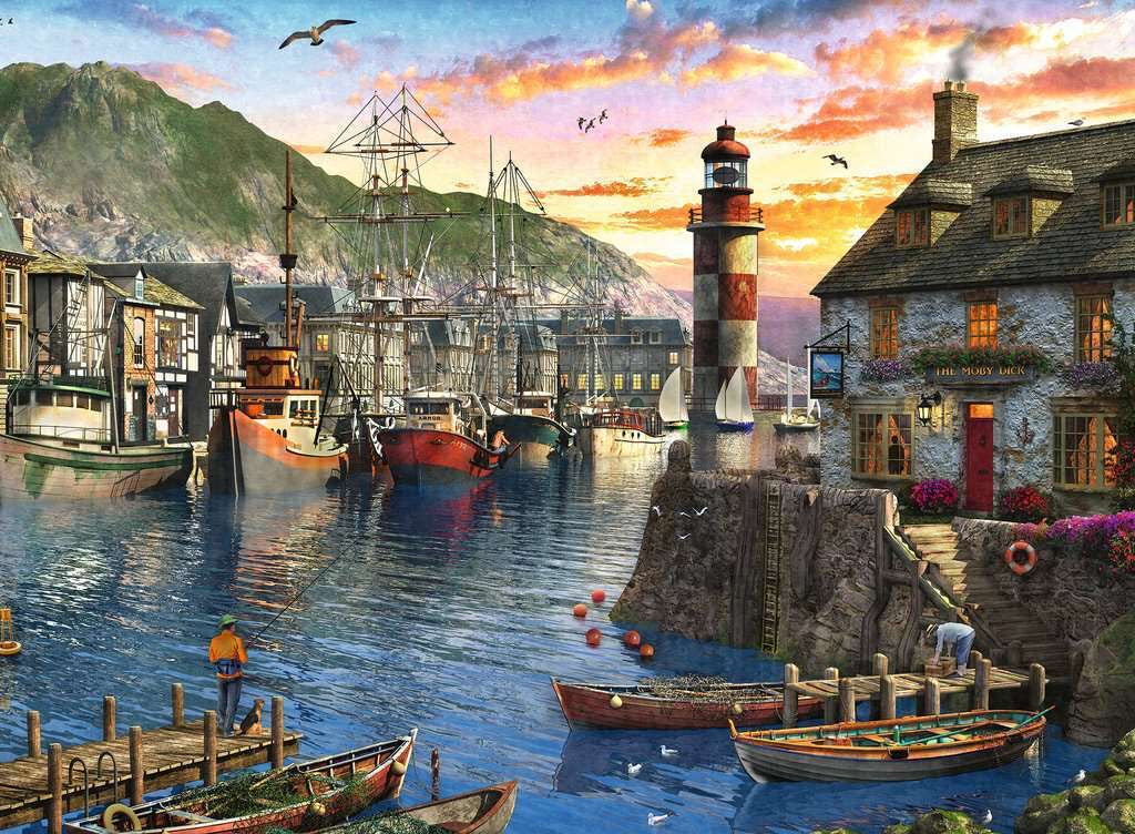 PUZZLE 500PC SUNRISE AT THE PORT NEW