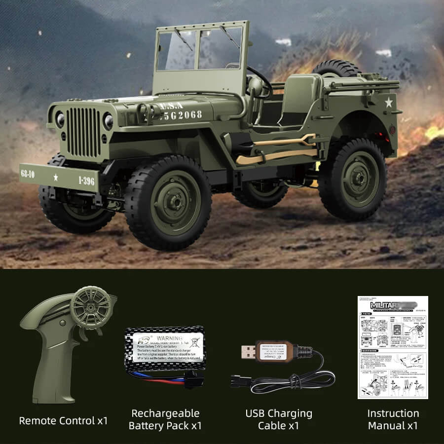 R/C 1:10 WILLY JEEP 4WD MILITARY CRAWLER