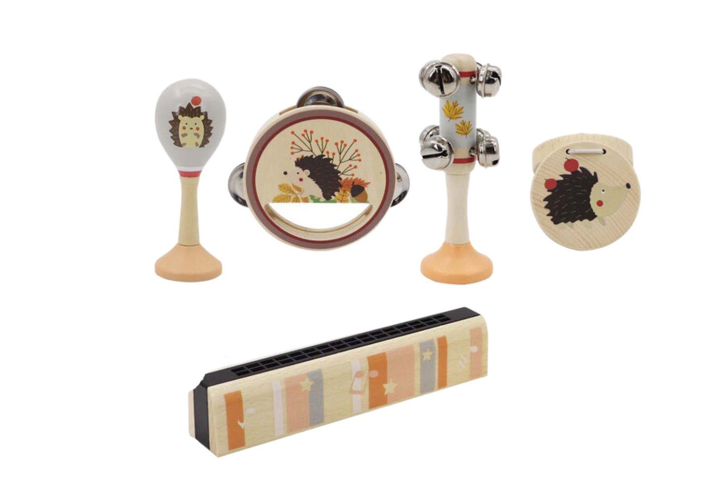 Wooden 5Pc Musical Set Hedgehog