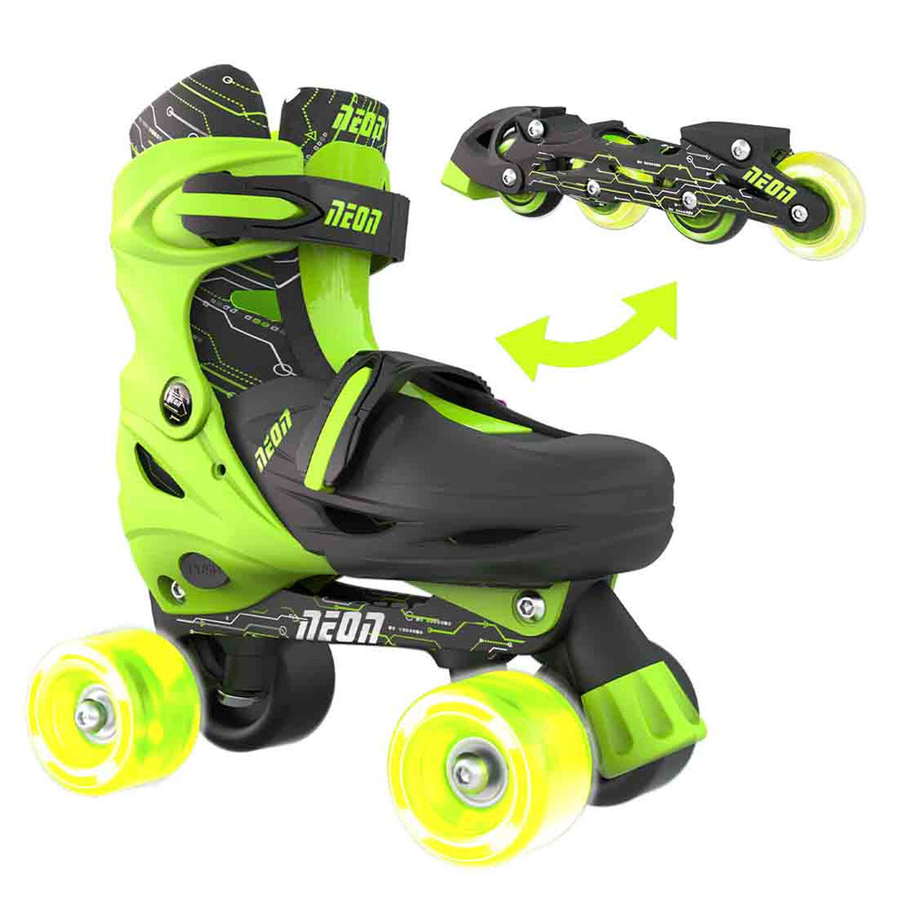 Neon Combo Skates Black/Green