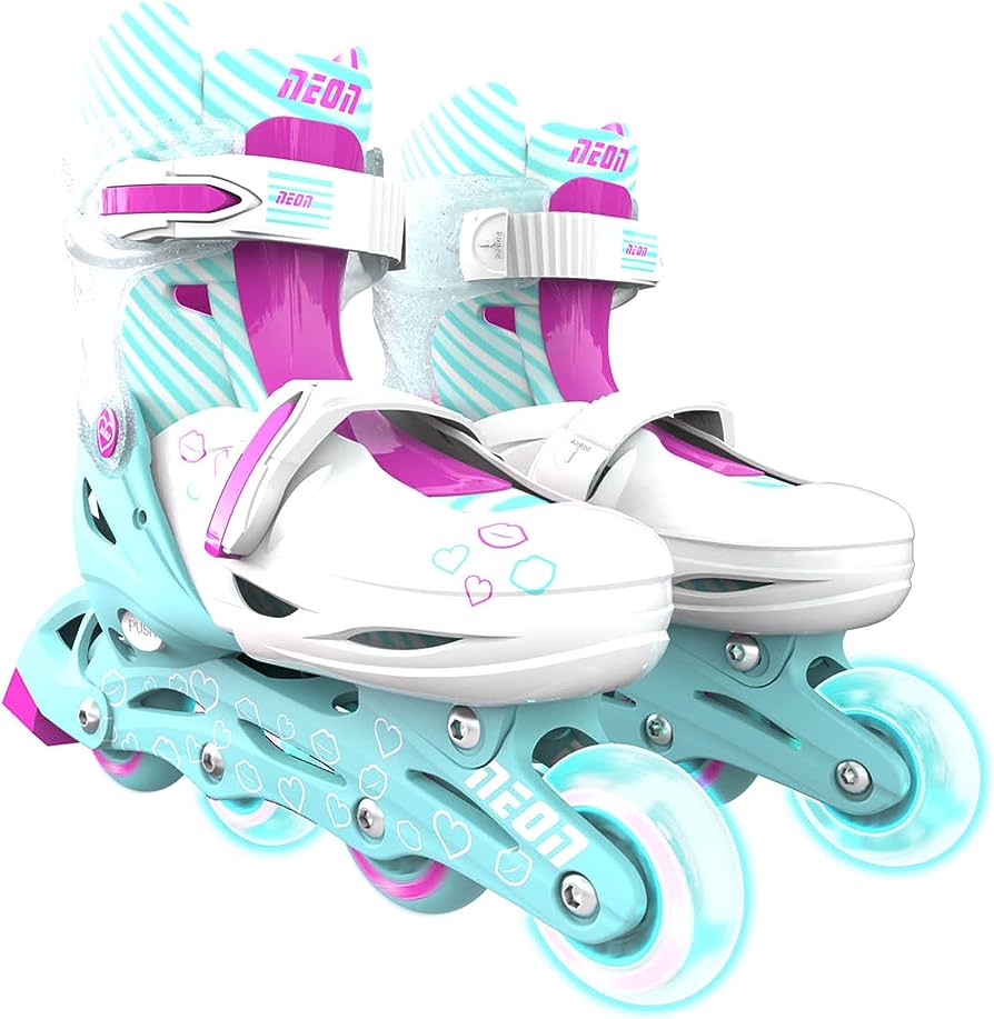 Neon Combo Skates Teal/Pink