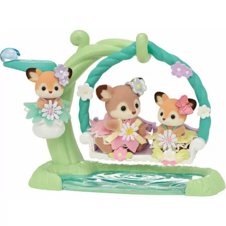 SYL/F DEER BABIES FLORAL SWING SET