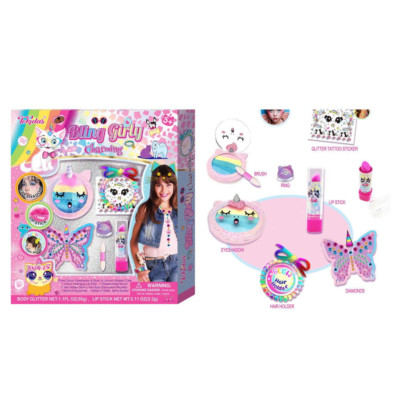 BLING GIRLY CHARMING MAKEUP SET
