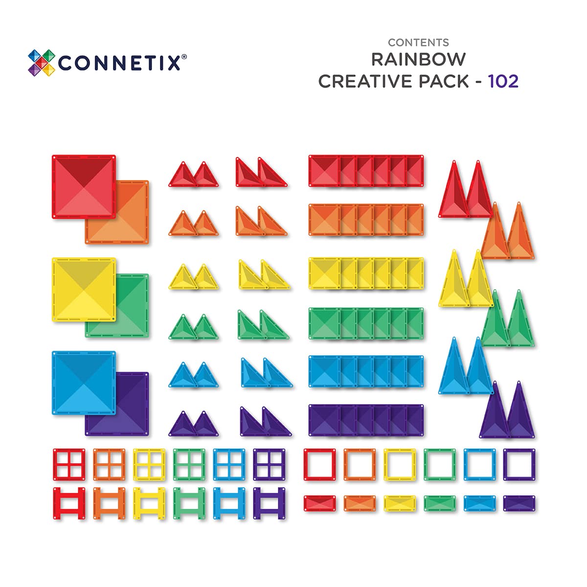 CONNETIX RAINBOW CREATIVE PACK 102PC