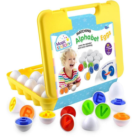MAGIC SENSORY MATCHING ALPHABET EGGS