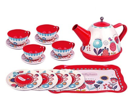 METAL TEA SET 14PC AST