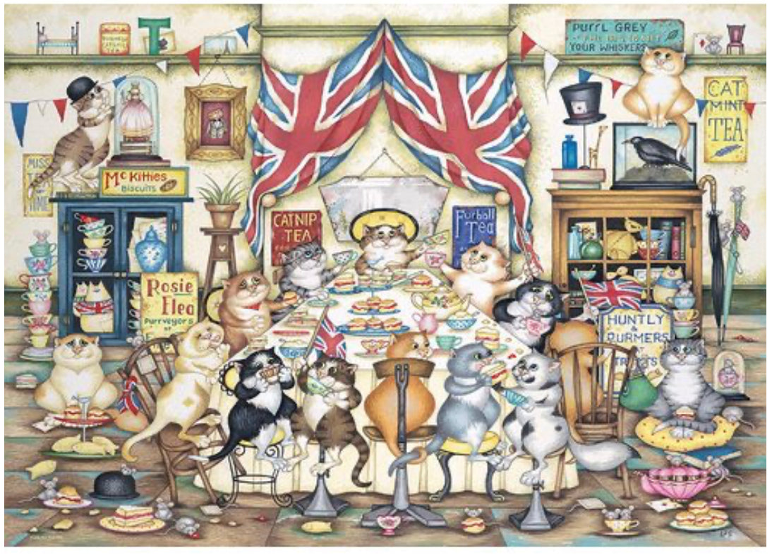 Puzzle 1000Pc Crazy Cats Afternoon Tea