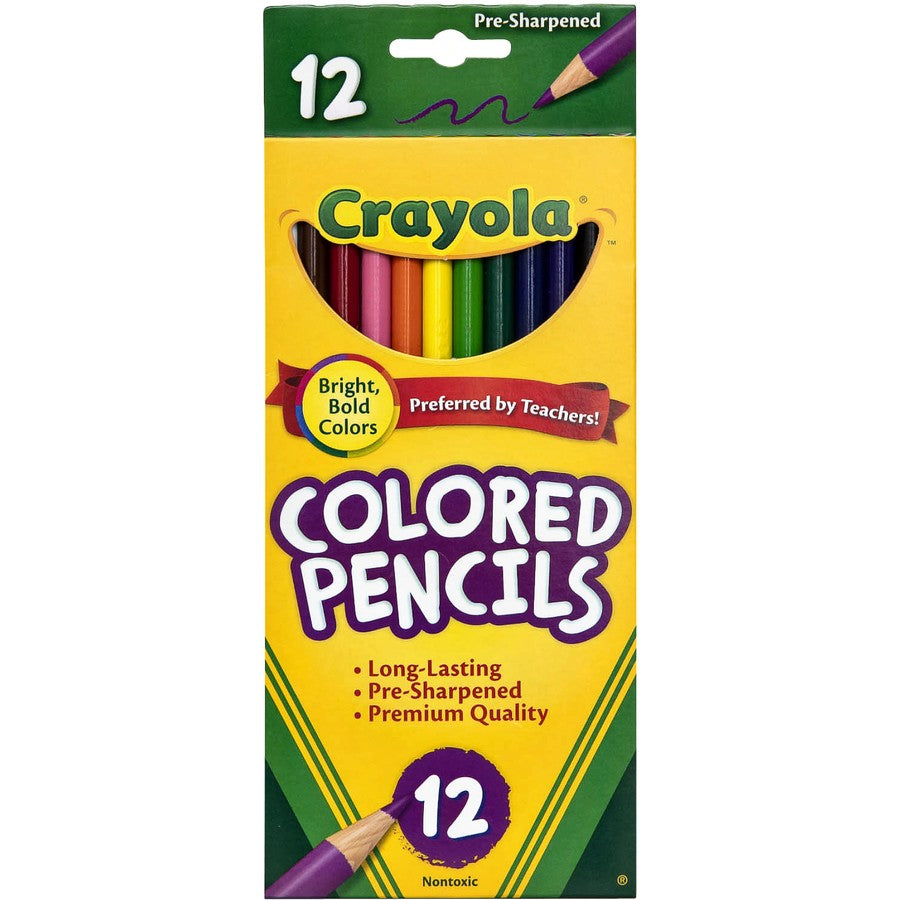CRAYOLA PENCILS COLORED 12 PKT