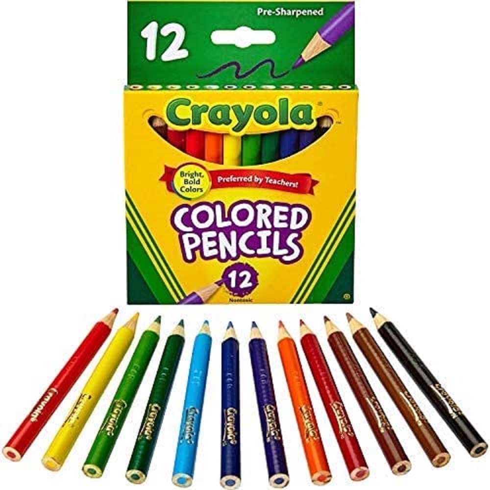 CRAYOLA PENCILS COLORED 12 PKT HALF