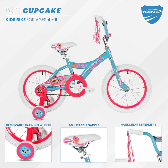 BIKE KENT 16" CUPCAKE GREY/PINK