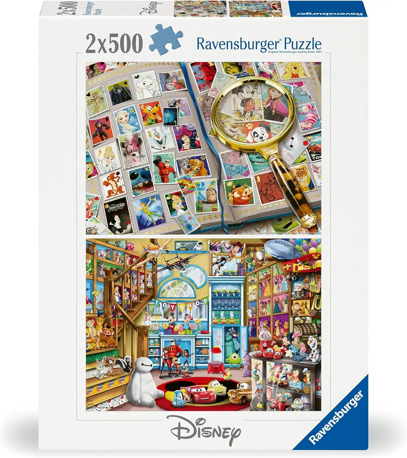 PUZZLE 2X500PC DISNEY STAMPS & TOYS