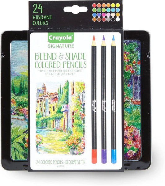 CRAYOLA BLEND AND SHADE TIN 12PK