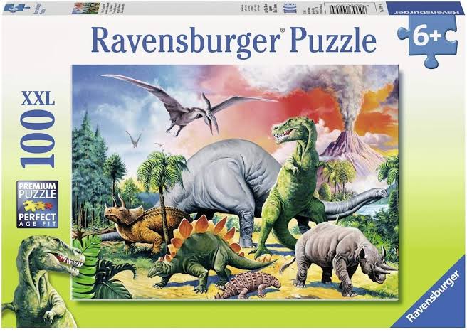 PUZZLE 100PC AMONG THE DINOSAURS