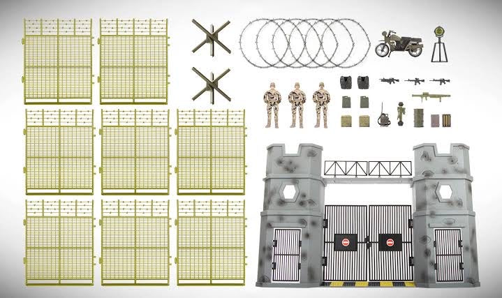 WORLD PEACE MILITARY BASE GATE W 3 FIGS
