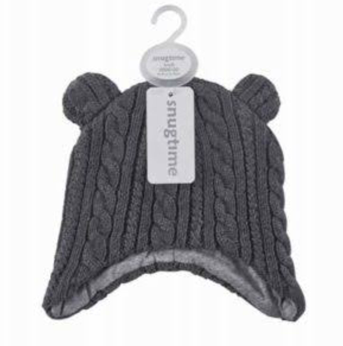 Snugtime Cable Earmuff Beanie Grey Small