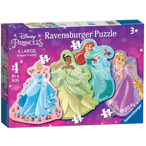 PUZZLE 4 IN A BOX DISNEY PRINCESS SHAPED