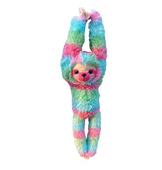 PLUSH COTTON CANDY HANGING SLOTH ASTD