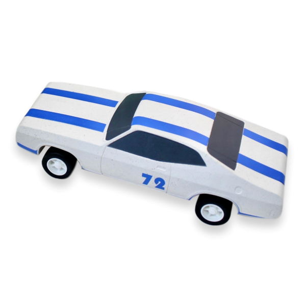 Wooden Build A 3D Muscle Car Blue & Whit