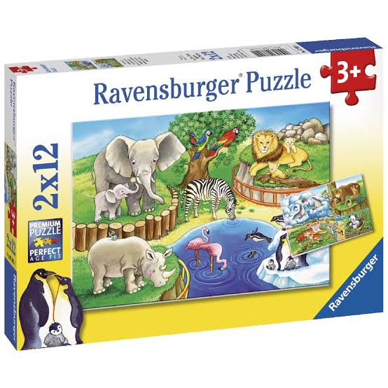 PUZZLE 2X12PC ANIMALS IN THE ZOO
